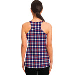 American Patriotic Plaid Print Women's Racerback Tank Top