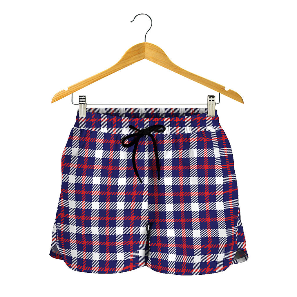 American Patriotic Plaid Print Women's Shorts