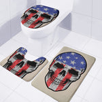 American Patriotic Skull Print 3 Piece Bath Mat Set