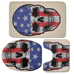 American Patriotic Skull Print 3 Piece Bath Mat Set