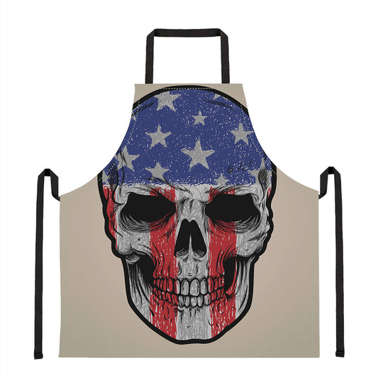 American Patriotic Skull Print Apron