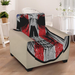 American Patriotic Skull Print Armchair Slipcover