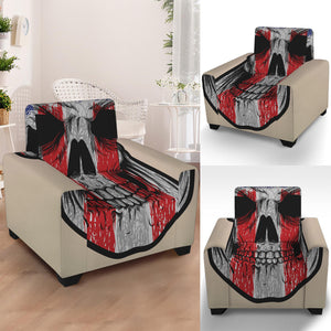 American Patriotic Skull Print Armchair Slipcover