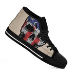American Patriotic Skull Print Black High Top Shoes