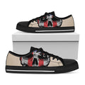 American Patriotic Skull Print Black Low Top Sneakers