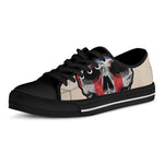 American Patriotic Skull Print Black Low Top Shoes 