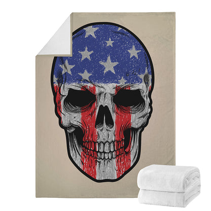 American Patriotic Skull Print Blanket
