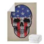 American Patriotic Skull Print Blanket