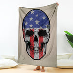 American Patriotic Skull Print Blanket