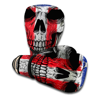 American Patriotic Skull Print Boxing Gloves