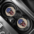 American Patriotic Skull Print Car Coasters