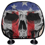 American Patriotic Skull Print Car Headrest Covers