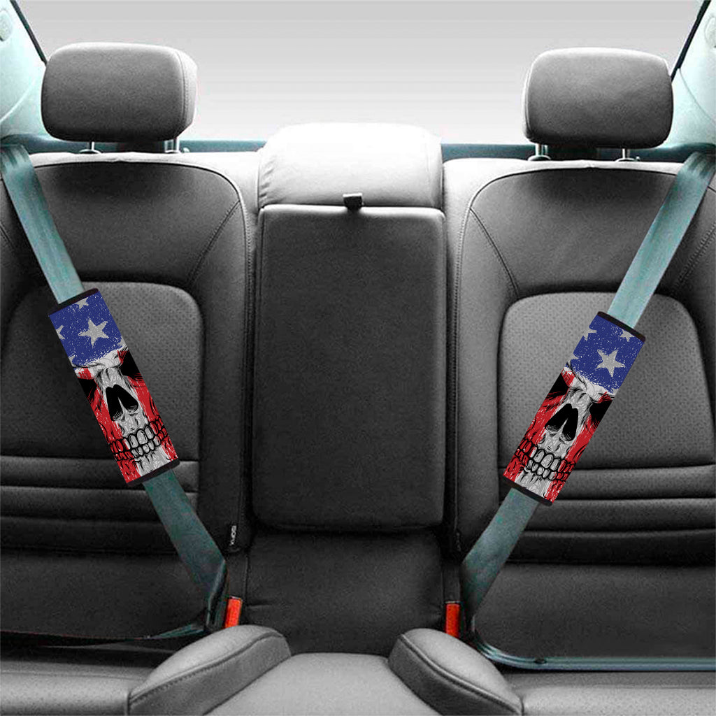 American Patriotic Skull Print Car Seat Belt Covers