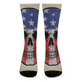American Patriotic Skull Print Crew Socks