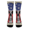 American Patriotic Skull Print Crew Socks