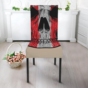 American Patriotic Skull Print Dining Chair Slipcover