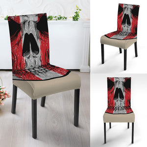 American Patriotic Skull Print Dining Chair Slipcover