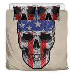 American Patriotic Skull Print Duvet Cover Bedding Set
