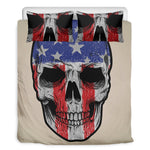American Patriotic Skull Print Duvet Cover Bedding Set
