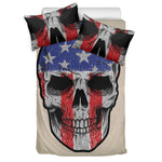 American Patriotic Skull Print Duvet Cover Bedding Set