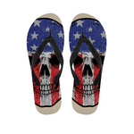 American Patriotic Skull Print Flip Flops