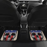 American Patriotic Skull Print Front and Back Car Floor Mats