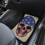 American Patriotic Skull Print Front and Back Car Floor Mats