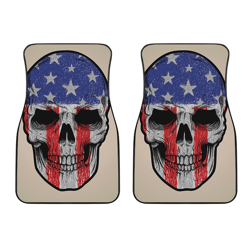 American Patriotic Skull Print Front Car Floor Mats