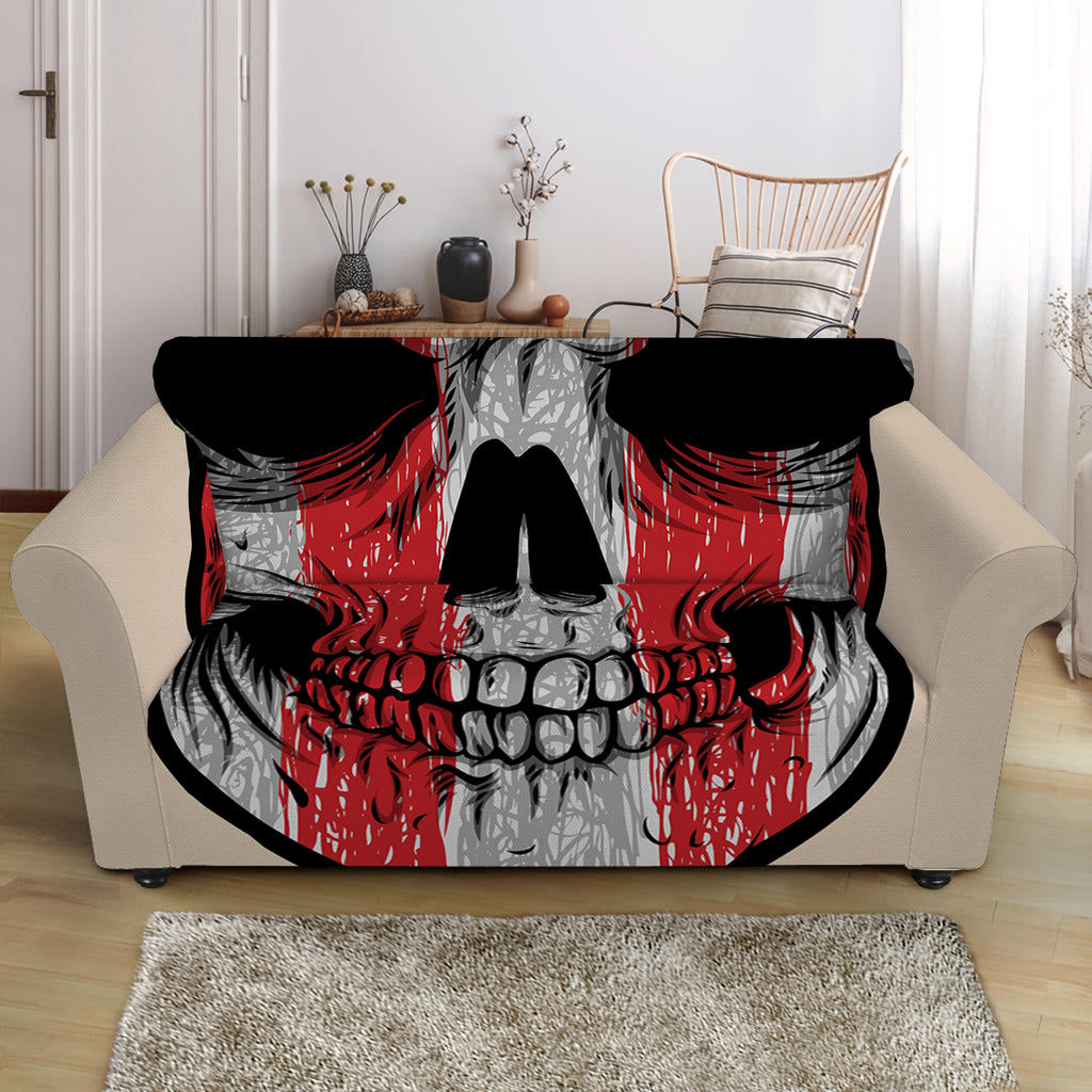 American Patriotic Skull Print Loveseat Slipcover