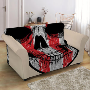 American Patriotic Skull Print Loveseat Slipcover