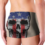 American Patriotic Skull Print Men's Boxer Briefs