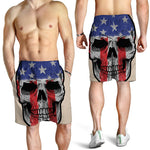 American Patriotic Skull Print Men's Shorts