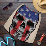 American Patriotic Skull Print Men's Shorts