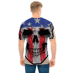 American Patriotic Skull Print Men's T-Shirt