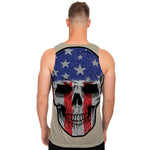 American Patriotic Skull Print Men's Tank Top
