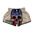American Patriotic Skull Print Muay Thai Boxing Shorts