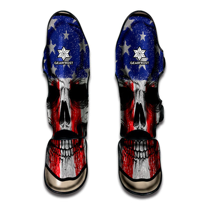 American Patriotic Skull Print Muay Thai Shin Guard