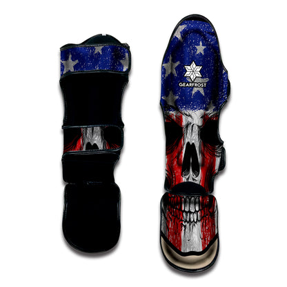 American Patriotic Skull Print Muay Thai Shin Guard