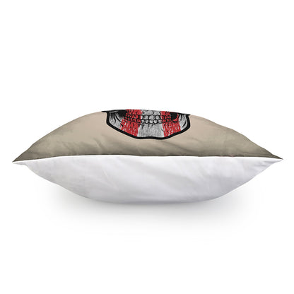 American Patriotic Skull Print Pillow Cover