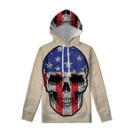 American Patriotic Skull Print Pullover Hoodie