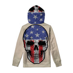 American Patriotic Skull Print Pullover Hoodie