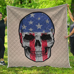 American Patriotic Skull Print Quilt