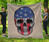 American Patriotic Skull Print Quilt