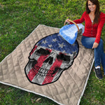 American Patriotic Skull Print Quilt