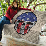 American Patriotic Skull Print Quilt