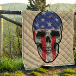 American Patriotic Skull Print Quilt