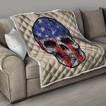 American Patriotic Skull Print Quilt