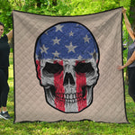 American Patriotic Skull Print Quilt