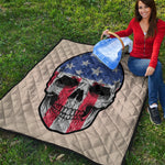 American Patriotic Skull Print Quilt