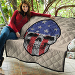 American Patriotic Skull Print Quilt